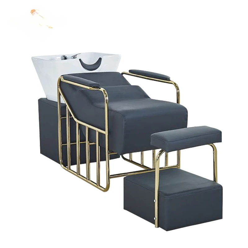 Beauty Salon Furniture Lay Down Hair Washing Chair Shampoo Bed Electric Massage Salon Shampoo Chair