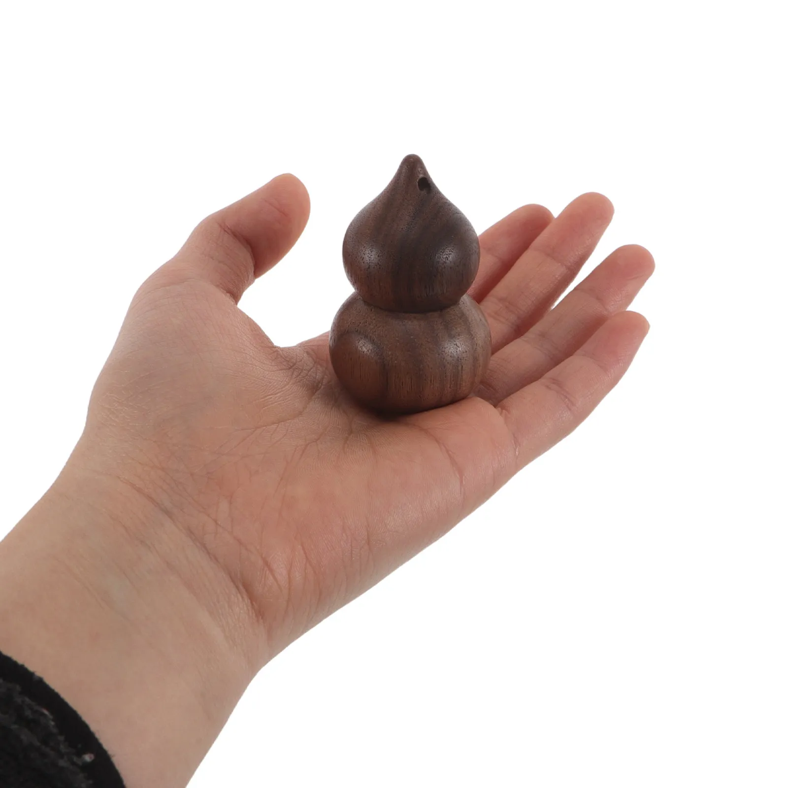Flacon à bille en bois de noyer noir, en forme de gourde, pour huiles essentielles, 2 ml, rechargeable, étanche, idéal pour l’aromathérapie, format voyage.