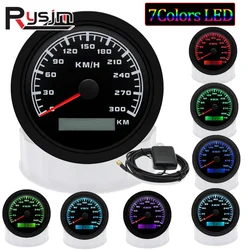 7 Color Backlight Waterproof 300KM/H 85MM GPS Speedometer Gauge Custom Universal Boat Car Odometer Speed Gauge With GPS Antenna
