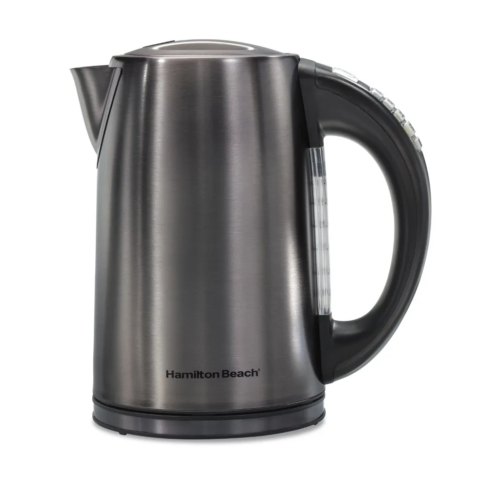 

Hamilton Beach Variable Temperature Electric Kettle, 1.7 Liter, Black, Stainless Steel, New, 41022F