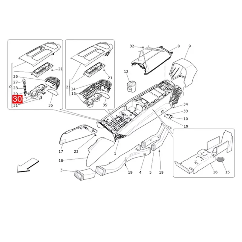 

MACH-Car Center Console Cup Holder Slot 670018482 670011189 For Maserati Ghibli M157 2013-2024 Drinks Water Cup Holder