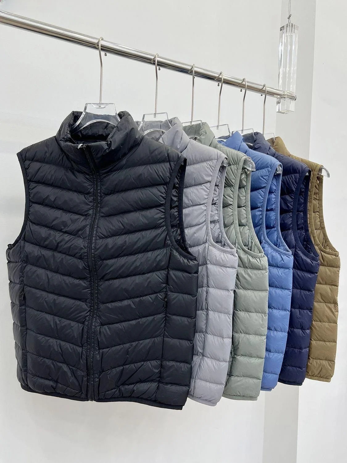 

Men's Faionable Urban ort Cotton Jaet Stand Collar down Filled Lightweight Warm Cotton Vest Versatile Pure Color Crt