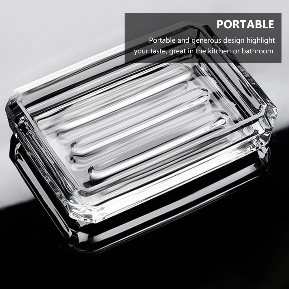 

Soap Box Transparent Holder for Shower Bathroom Small Size Home Tray Travel Soap Container Compact Organizer
