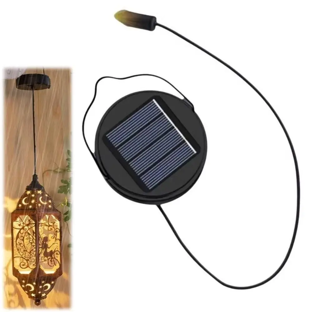 DIY Solar Lights Replacement Top Black Solar Powered Solar LED Hanging Light White Light 400Mah Outdoor Solar Decorative Light