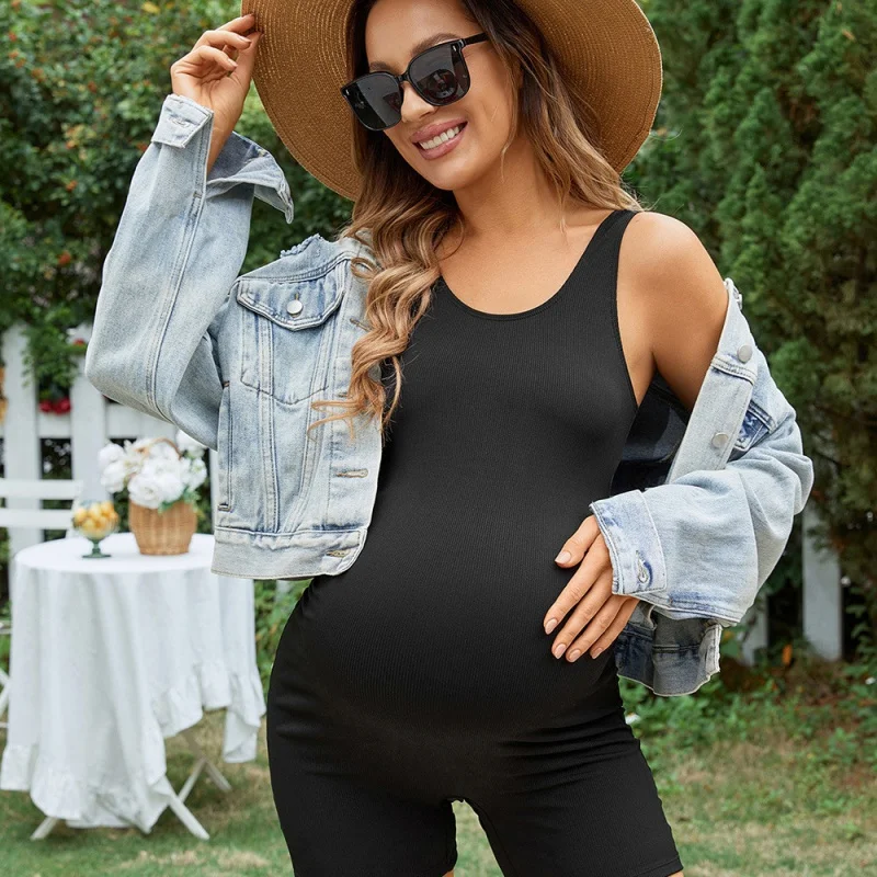 New Sexy One-Piece Solid Color Maternity Casual Swimsuit for Women Conservative In Stock