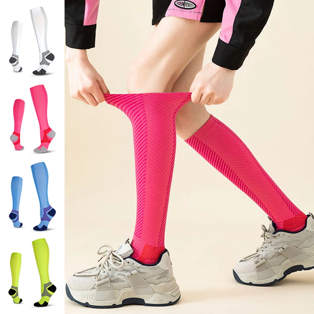 

1Pair Calf Compression Socks Women and Men Stockings Best Nursing Hiking Travel Flight Socks Running Fitness Socks