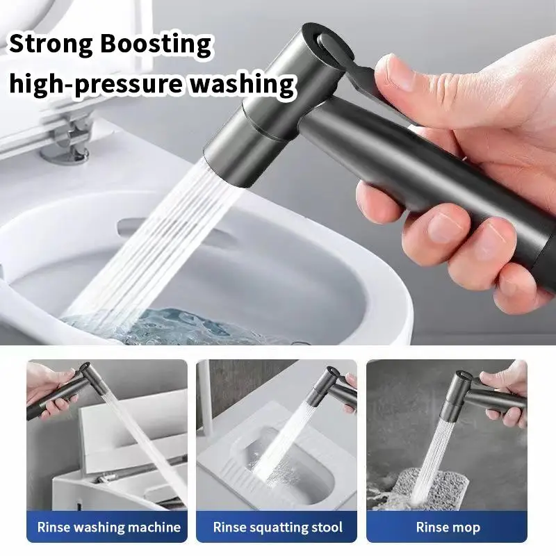 

Ручной распылитель для биде с двойным регулирующим клапаном 1 в 2 выхода, удлиненный шланг, комплект пистолета для ванной комнаты высокого давления