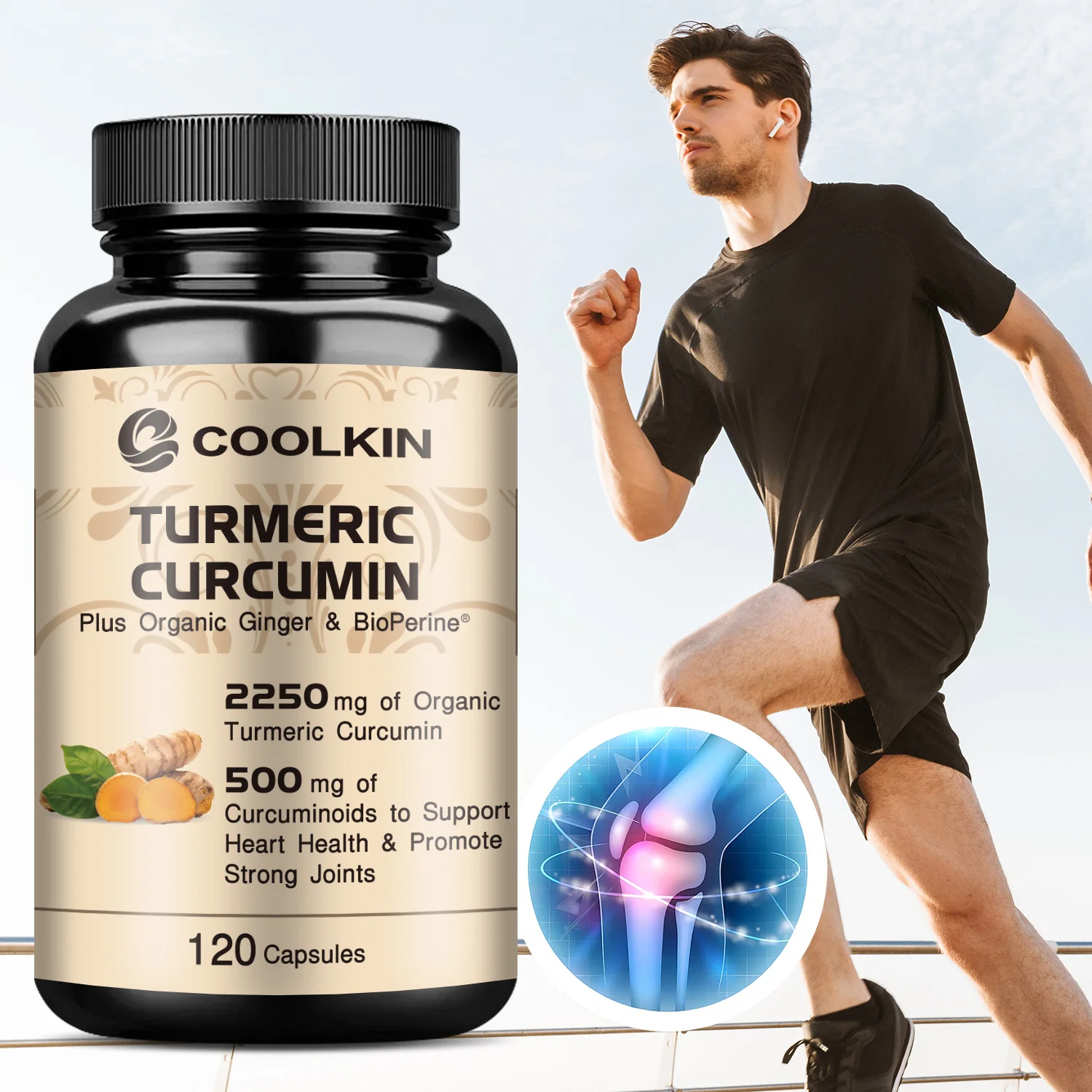 

Turmeric Curcumin - Promote Digestive and Joint Health,Support Immune Health,Reduce Inflammation - with 95% Curcumin, Bioperine