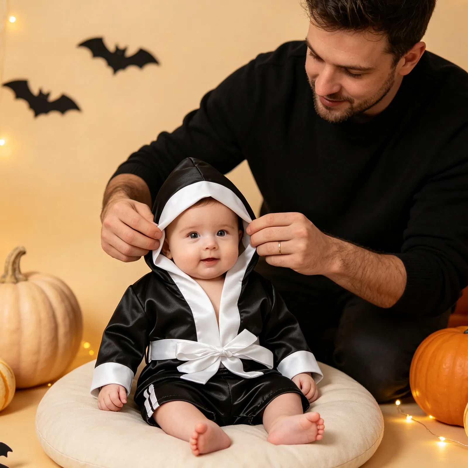 1Set Newborn Box Set For Newborn Photo Shoot Outfit Christmas Baby Outfit Boxing Costume Props Comfortable Easy-wear
