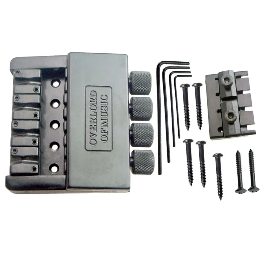 1 Set 4 String Headless Bass Guitar Bridge System Electric Bass Part for Headless Electric Bass Replacement