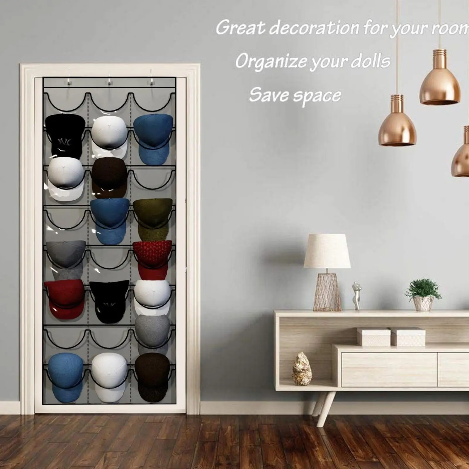 

Door Hanging Holder Hanger Storage Rack Hat Organizer Racks for Baseball Caps Behind Door Hat Protect Storage Rack for Bedroom