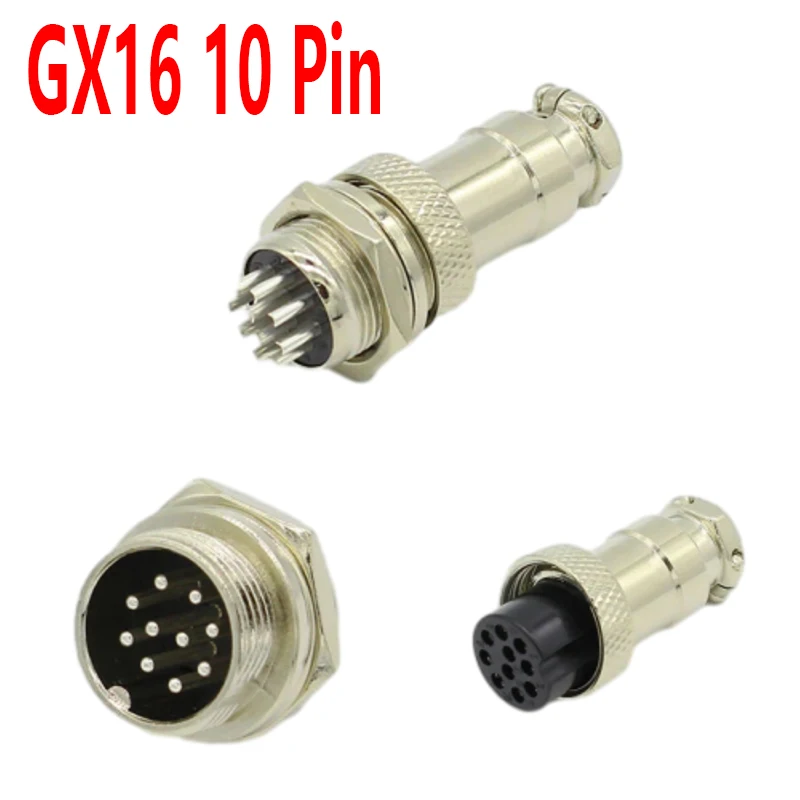 1set GX16 10 Pin Male & Female Diameter 16mm Wire Panel Connector L73 GX16 Circular Connector Aviation Socket Plug