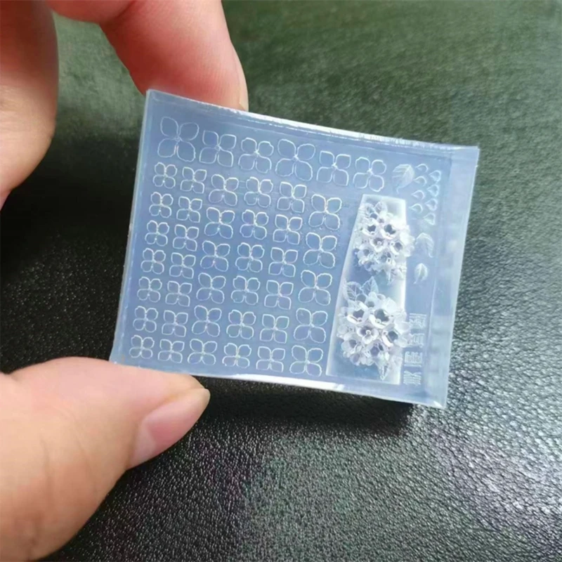 3D Nổi Khuôn Silicon Làm Móng Tay Nghệ Thuật Tiện Dụng Bản Mẫu Khắc Miếng Dán stencil Dụng Cụ