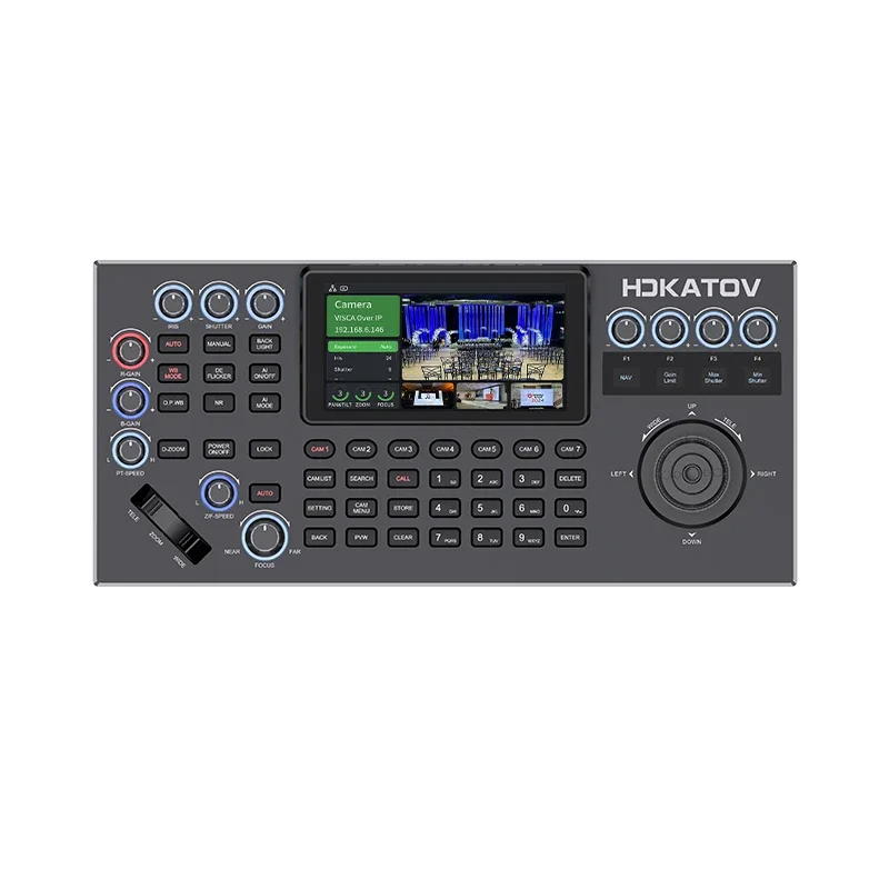 HDKATOV 4D Keyboard Joystick NDI PTZ Controller Video Conference System Video Conferencing Camera Keyboard Control