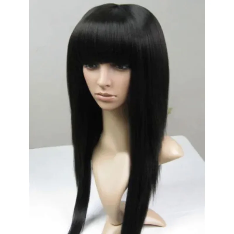 Fashion Long Bla Fluffy Straight Women Lady Party Cosplay Hair Wig Wigs