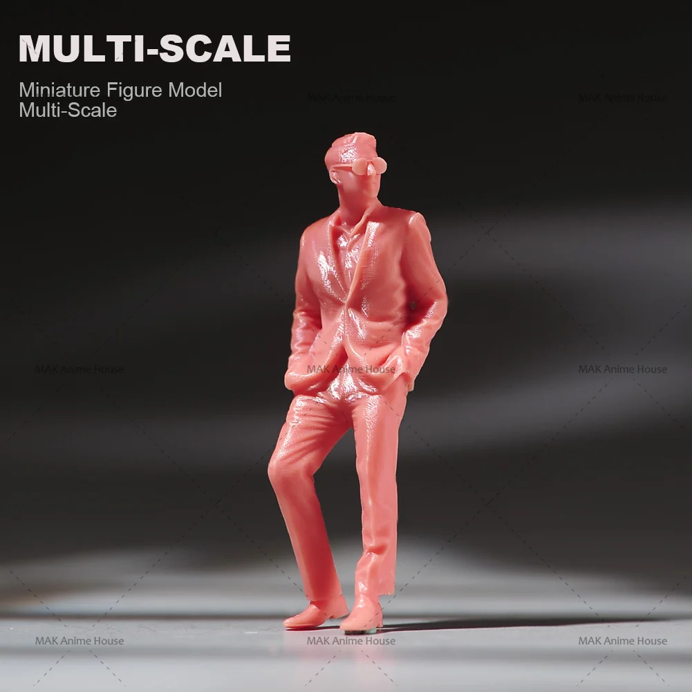 3D Printed 1/87 1/64 1/43 1/24 1/18 Handsome Male Wear Suit Sunglasses Miniature Figure Mini Diorama Resin Street Scene Prop