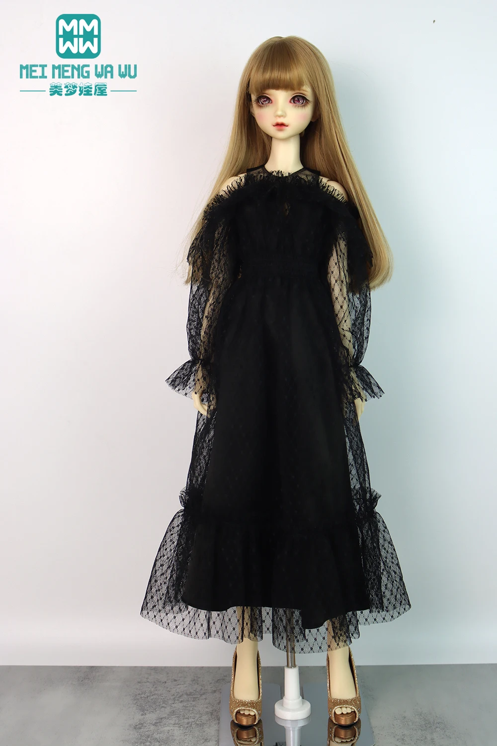 Se adapta a ropa para muñeca BJD 1/3, juguetes, muñeca articulada con bola, falda larga de tul de encaje a la moda