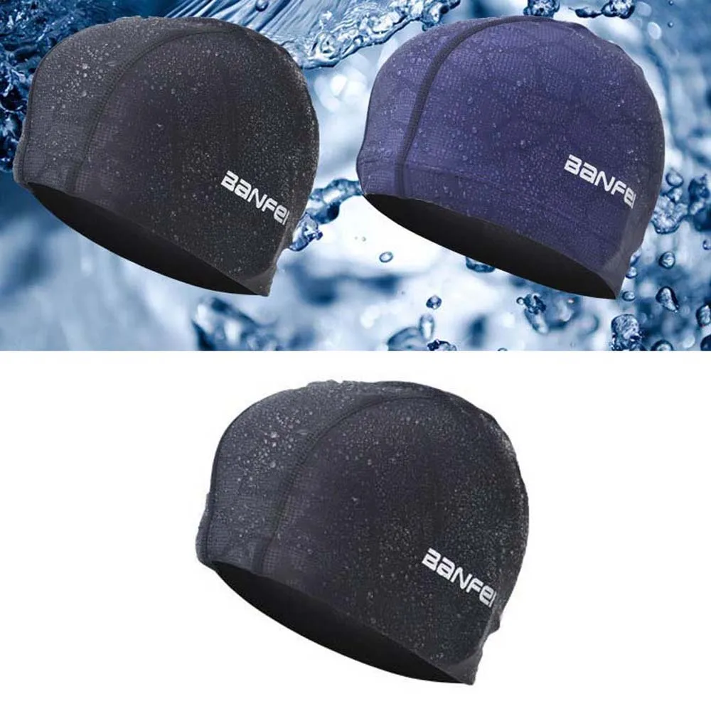 Adults Comfortable Hat Turban Waterproof High Elastic Fabric Sports Swimming Caps Ear Protect Diving Hat Swim Pool Hat