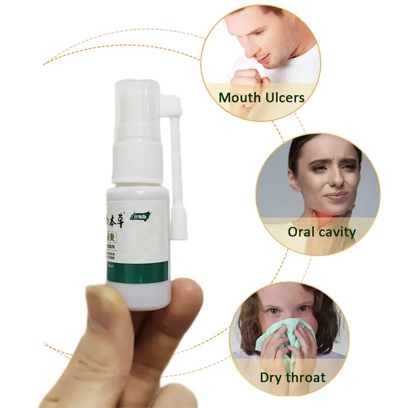 1pc 20ml Natural Herbal Throat Spray Effectively Relieve Sore Throat Anti Inflammation Cool Fresh Spray Mouth Clean Spray E0006