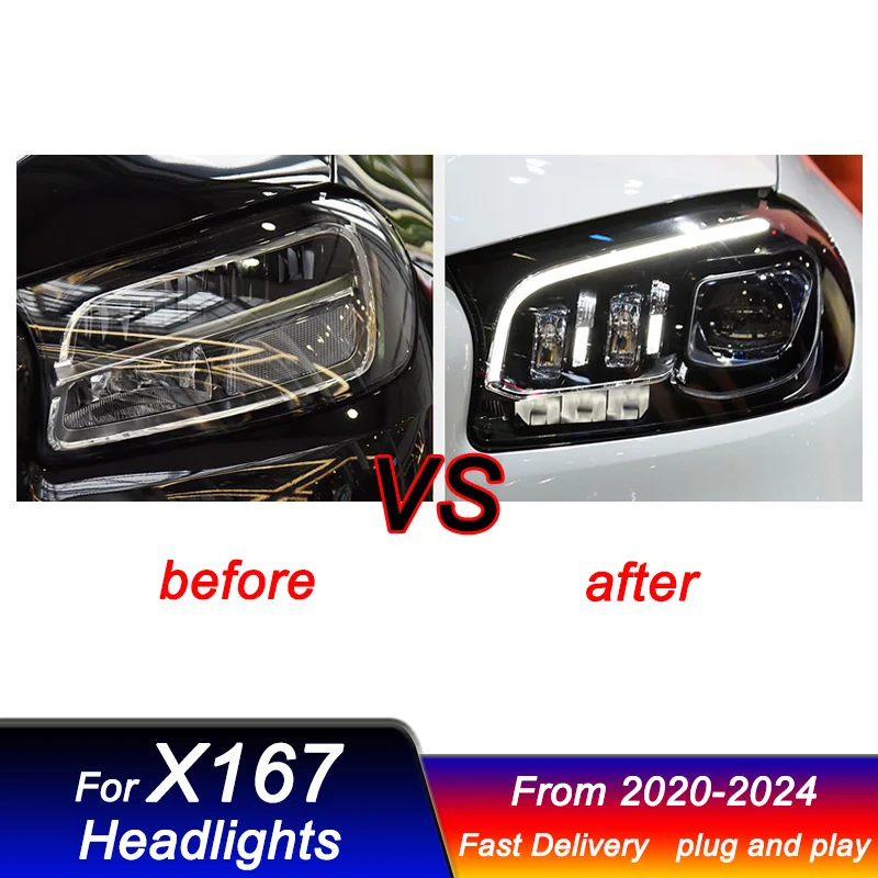 Car Led Headlights For Mercedes-Benz GLS X167 2020-2024 to high style LED DRL Dynamic Signal Lamp Head Lamp Front light Assembly