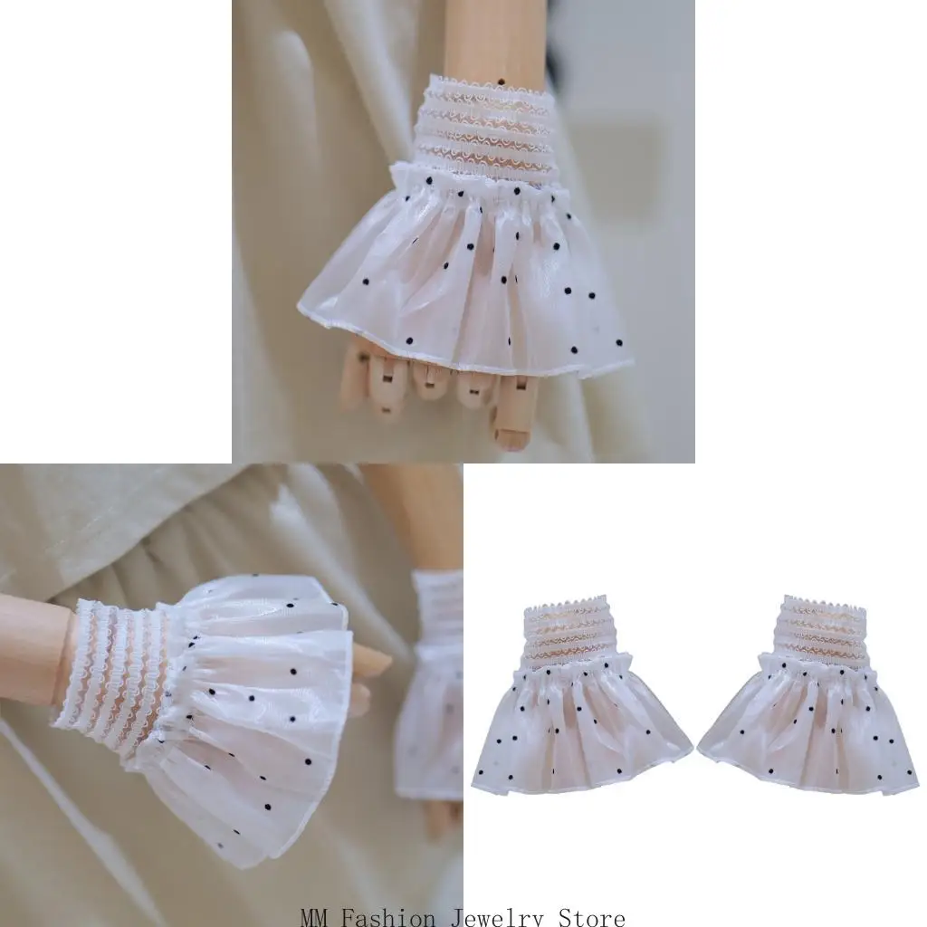 

1 Pair Lace Hand Sleeves Anime Design Floral Lace Wrist Cuffs for Women D0UB
