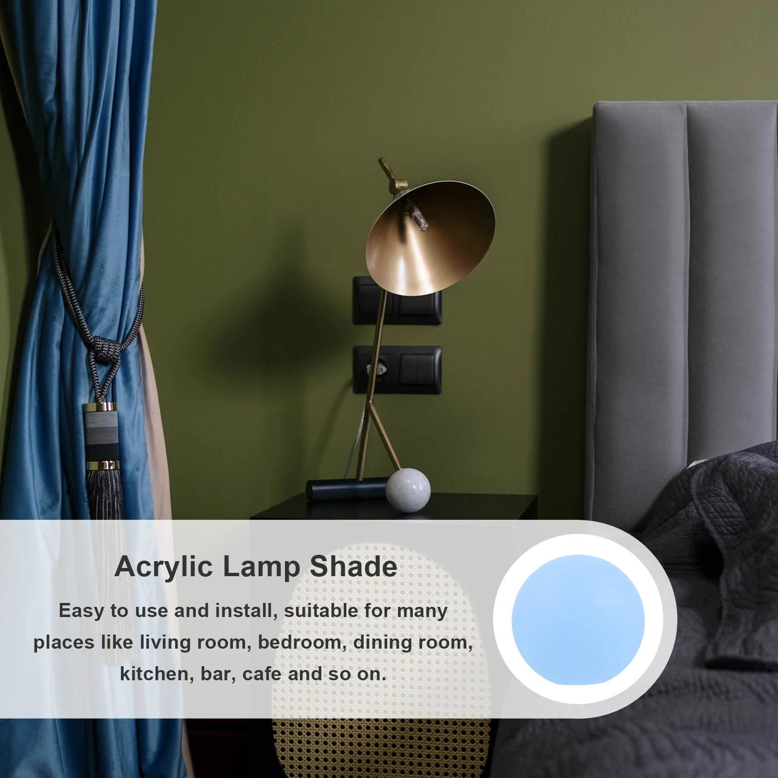 

Multi head Ball Acrylic Lampshade 15cm Diameter 6cm Hole Round Light Covers Decor Dust Protection Fits