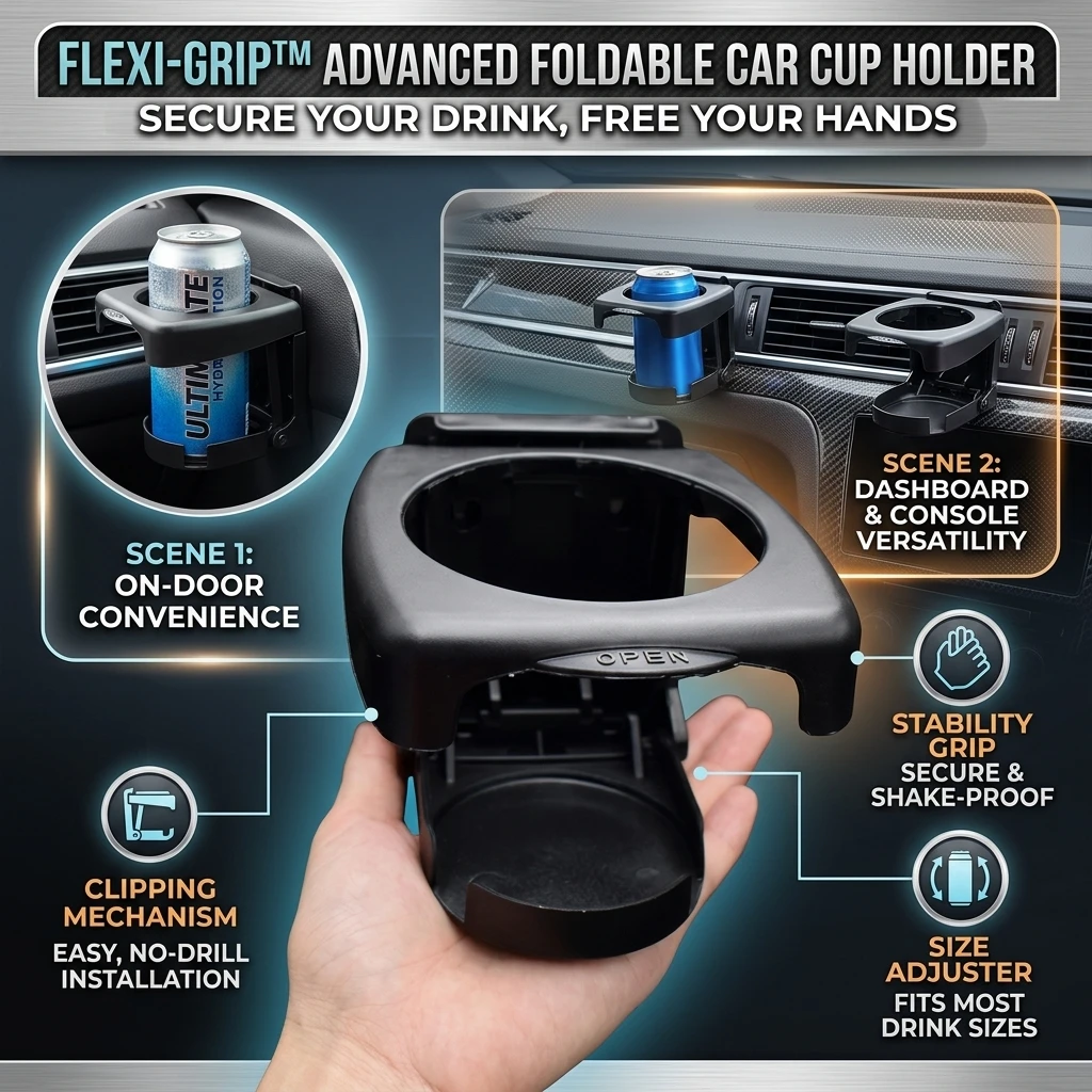 Universal High-quality Folding Car Cup Holder Black Drink Holder Multifunctional Drink Holder Auto Supplies Car Cup Car Styling