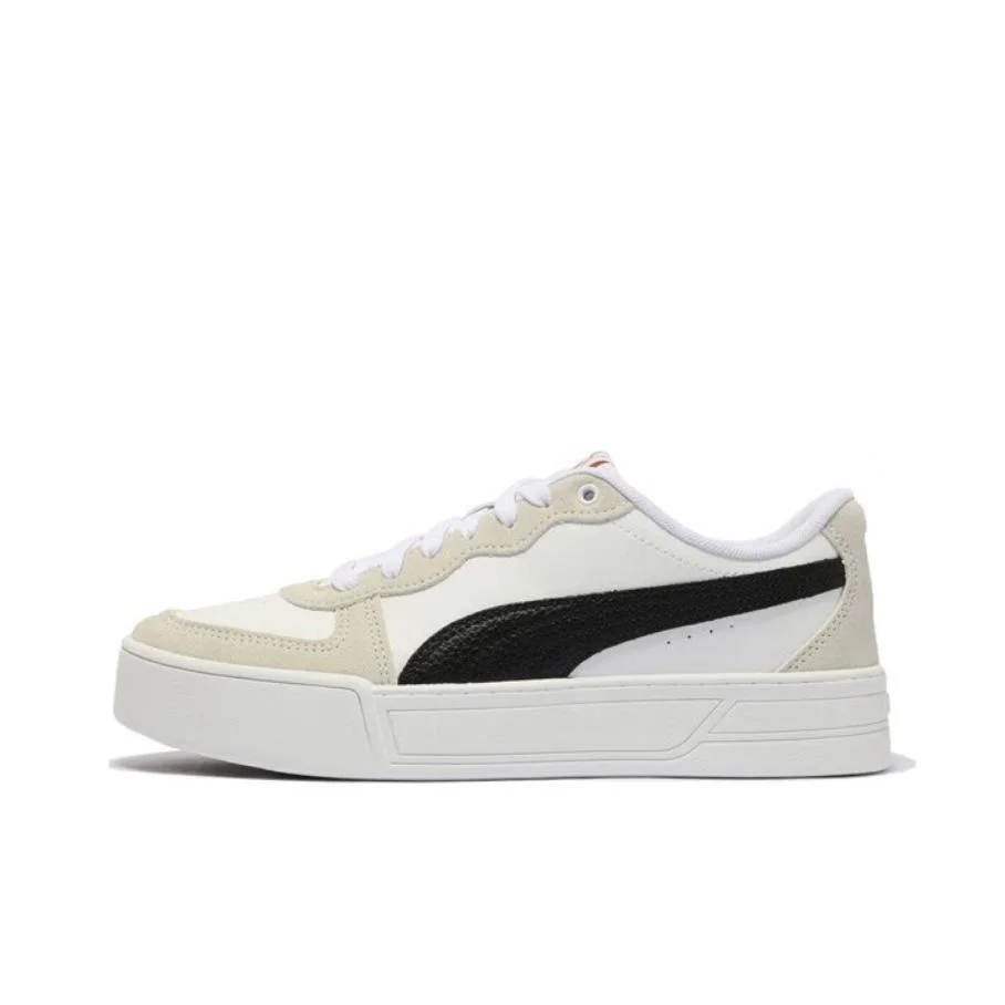 PUMA Skye Height Increasing Low top Skateboard Shoes Women's White Black 397076-05
