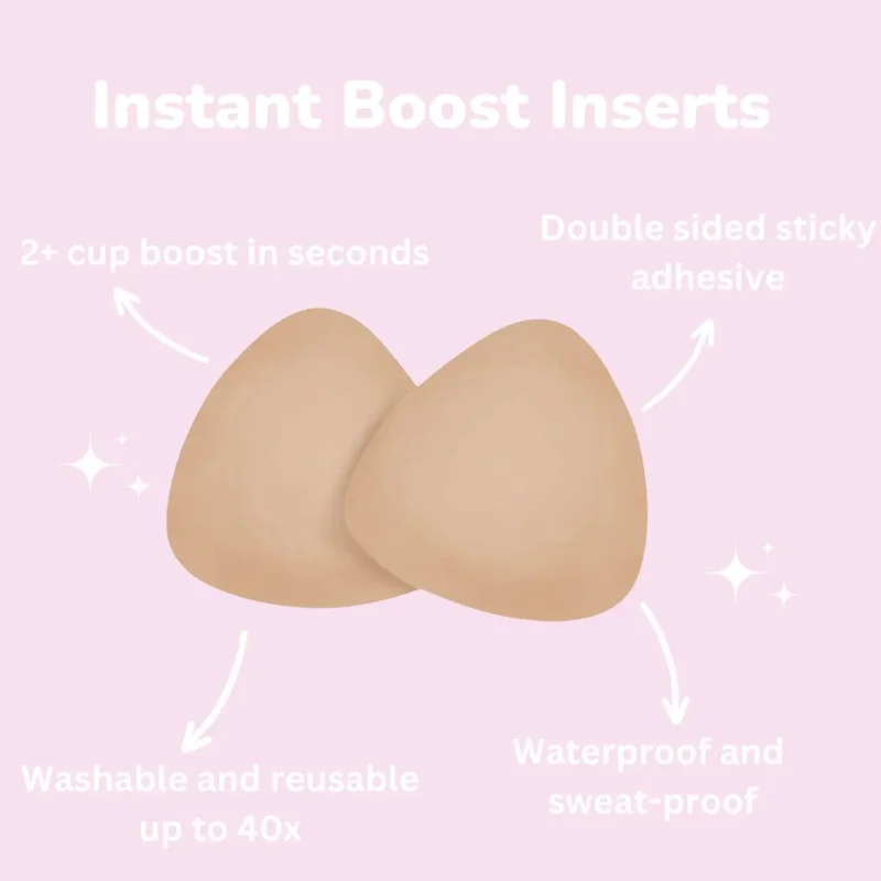 snowy sticky bra inserts-Sticky Inserts -Instant Boost DoubleSided Adhesive Bra Cup, Outfit Enhancer, PushUp Ultra Boost Inserts