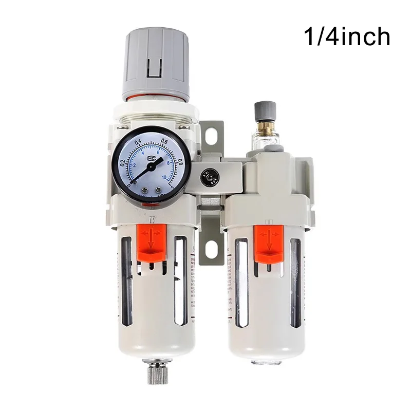 

1pc Air Source Processor Compressed Air Filter Regulator Water Oil Trap Separator Filter Regulator Valve Semi-Auto Drain