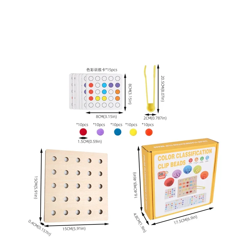 Ensemble de pratique à Clip, puzzle, matériaux quotidiens, jouets de coordination œil-main, éducation précoce, classification des couleurs