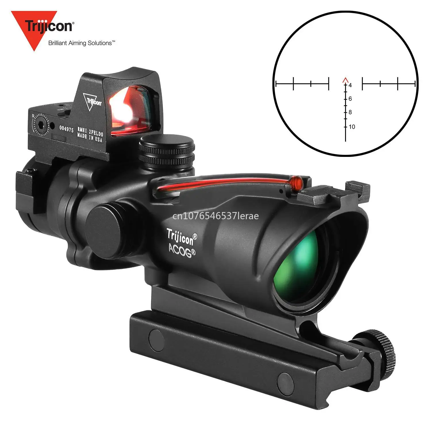 Trijicon ACOG 4X32 With RMR Real Fiber Optics Red Green Dot Illuminated Chevron Glass Etched Reticle Rifle Scope Hunting Sight