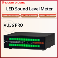 Douk Audio Dual Channel LED Sound Level Meter MIC+LINE Music Spectrum Visualizer Display Stereo Audio Splitter 3.5mm/RCA Adapter