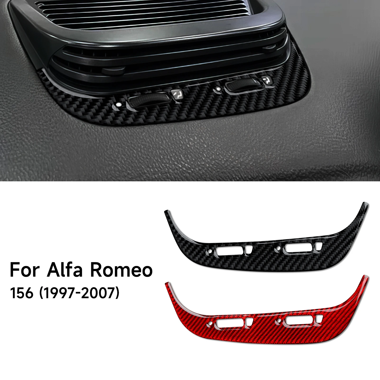 Car Center Console Air Outlet Panel Soft Carbon Fiber Interior Sticker For Alfa Romeo 156 (1997-2007) Trim Accessories