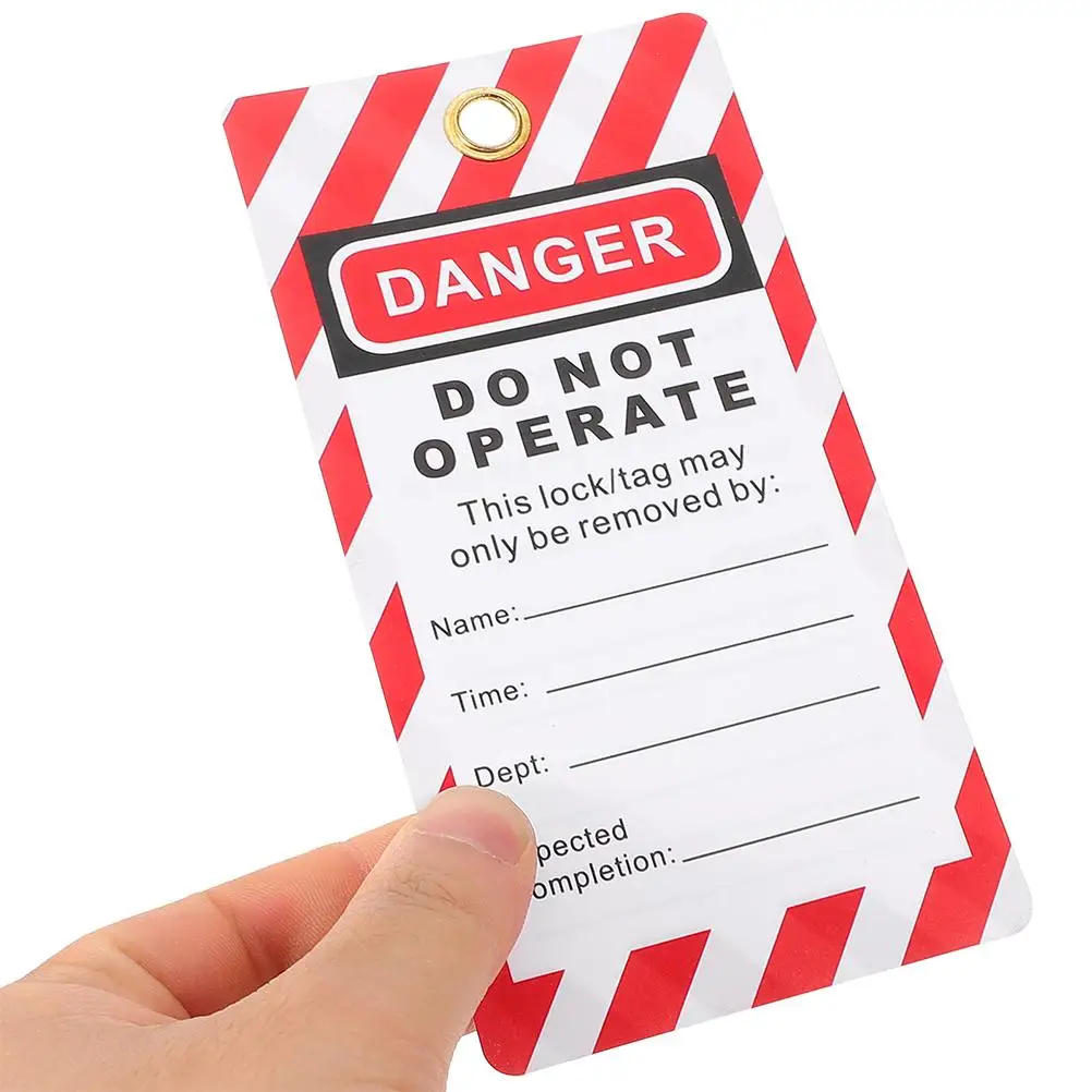 6-teiliges Lock-Out-Tags, Warnung, Lockout, nicht bedienen, Ausrüstung, Etikett, Schild, PVC, Tagout, Kunststoff, Sicherheit