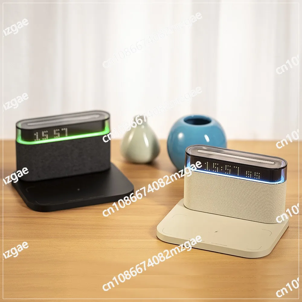 Household wireless charging smart clock night light bluetooth speaker household small appliances