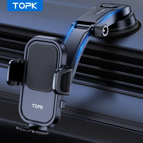 Imagen 1 del producto TOPK D40C Soporte para teléfono para automóvil mejorado, soporte para salpicadero ajustable, uso horizontal y vertical, adecuado para automóviles