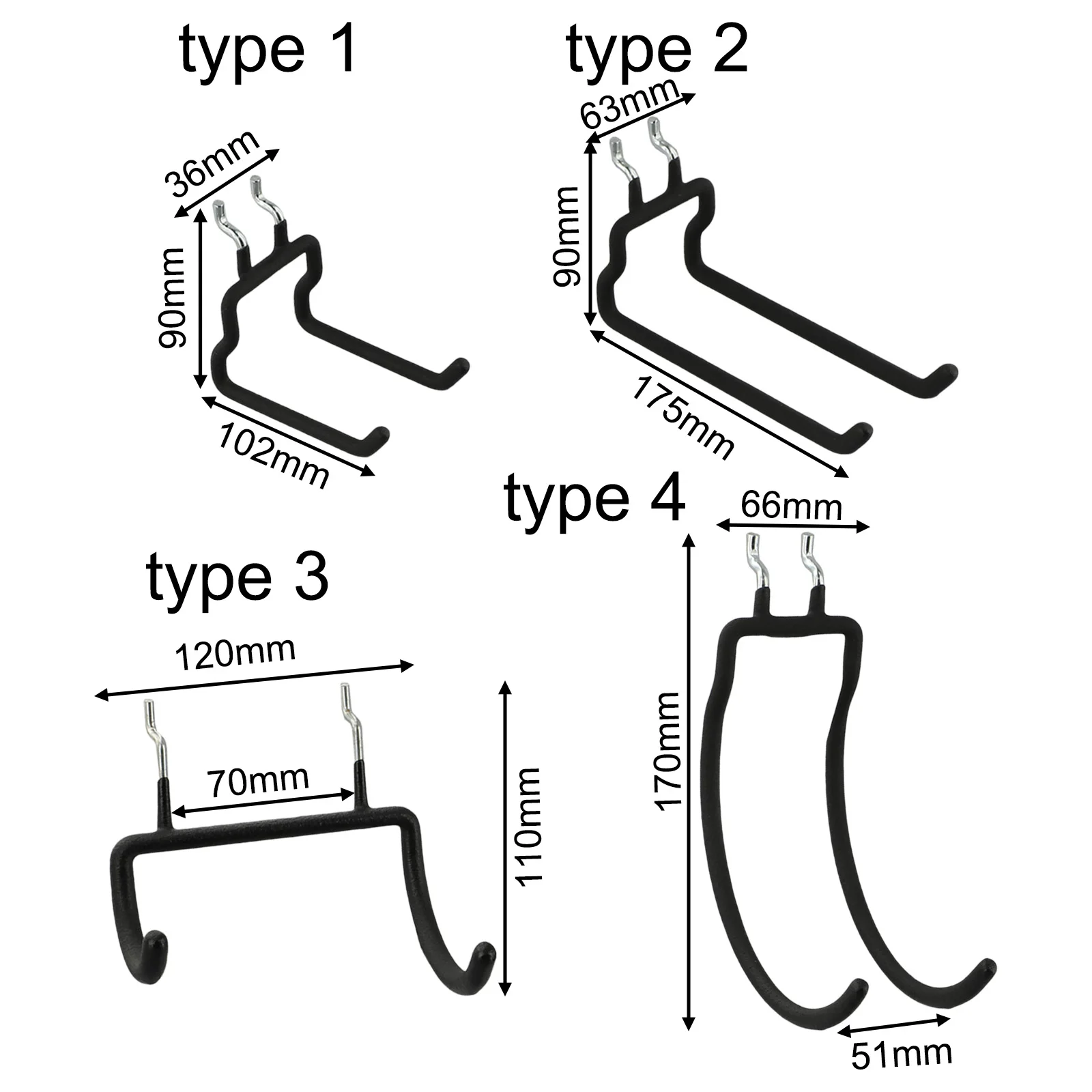 Practical Solution with This Pack of 4 Stainless Steel Pegboard Hooks Designed to Help You Keep Tools Organized Easily