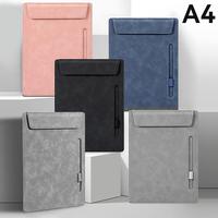 Document Organizer Writing Pad Faux Leather Hardboard with Magnetic Page Clip A4 Letter Size File Clipboard with Pen Holder
