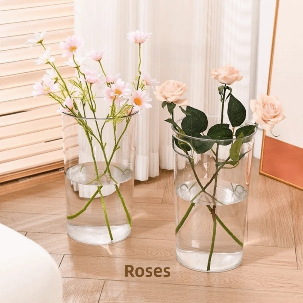 New Nordic Style Flower Bucket Acrylic Modern Deep Water Flower Pot Transparent Flower Vase Home Decoration