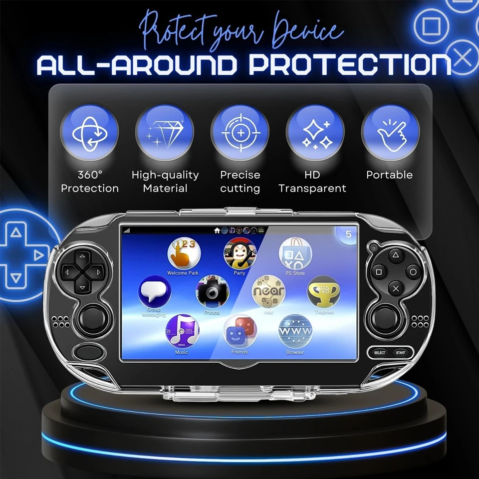 Clear Crystal Hard Shell Case for PS Vita 1000 Handheld Transparent Protective Full Cover for Sony PSV 1000 Gaming Accessories image 2