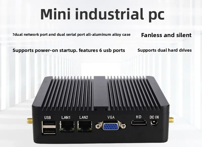 Mini Industrial Control Small Host N100/N150 Core i3i5i7J1900 Fanless Micro Industrial Computer