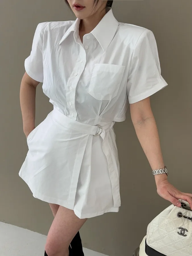

Dongda Gate Women's Casual irt Rer ort Sve Hollow out Ba High Waist orts Spring Faion Student Work orm