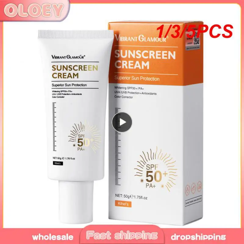 1/3/5PCS Whitening Sunscreen SPF50 Sunblock PA+++ Anti-UV Moisturizing Anti Aging Dust Isolation Cream Refreshing Oil Control