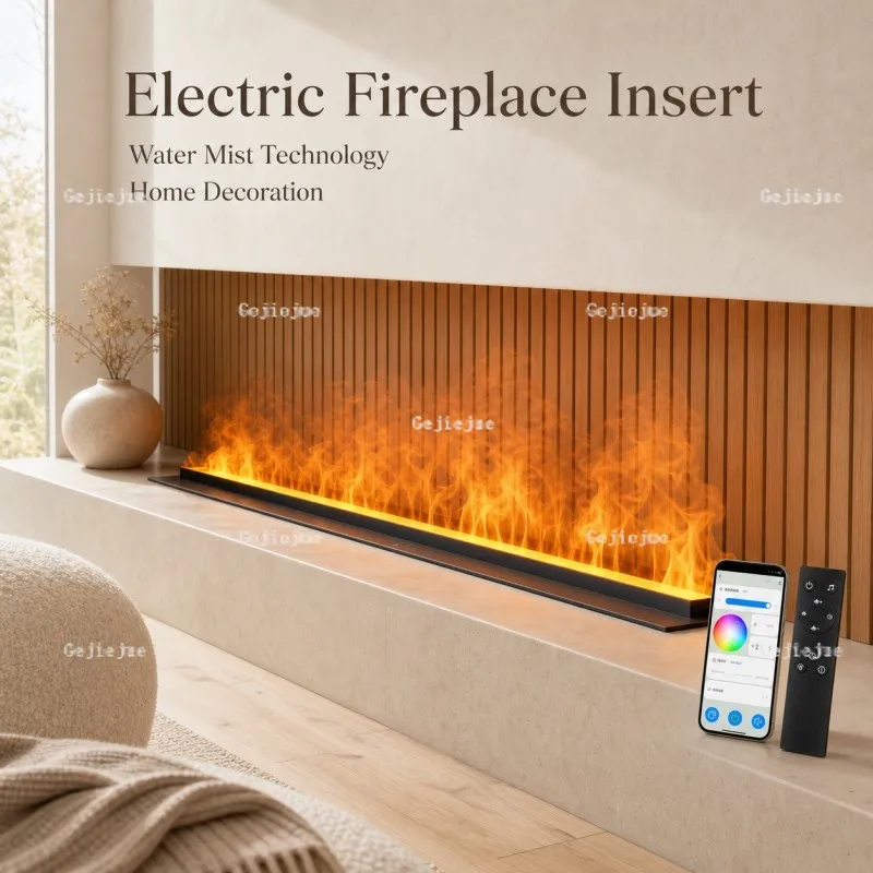 150cm Realistic Water Vapor Flame Fireplace Firebox Emission 3D Electric Fireplace Without Real Fire Safe Home Decoration