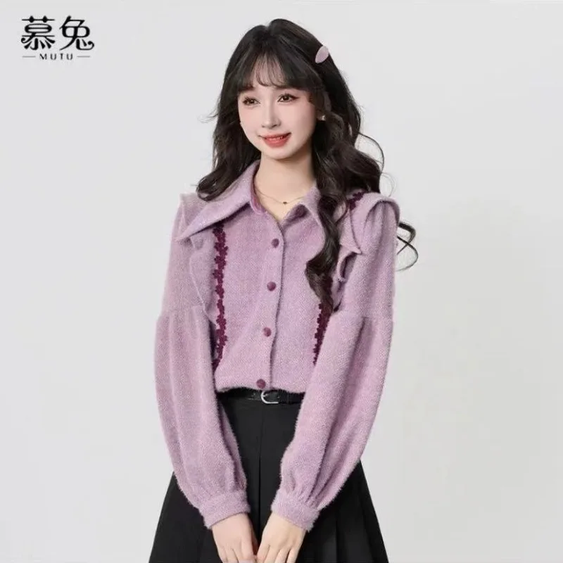 

2025 Loose High-end Long-sleeved Shirts, New Autumn Tops with Western Style Design