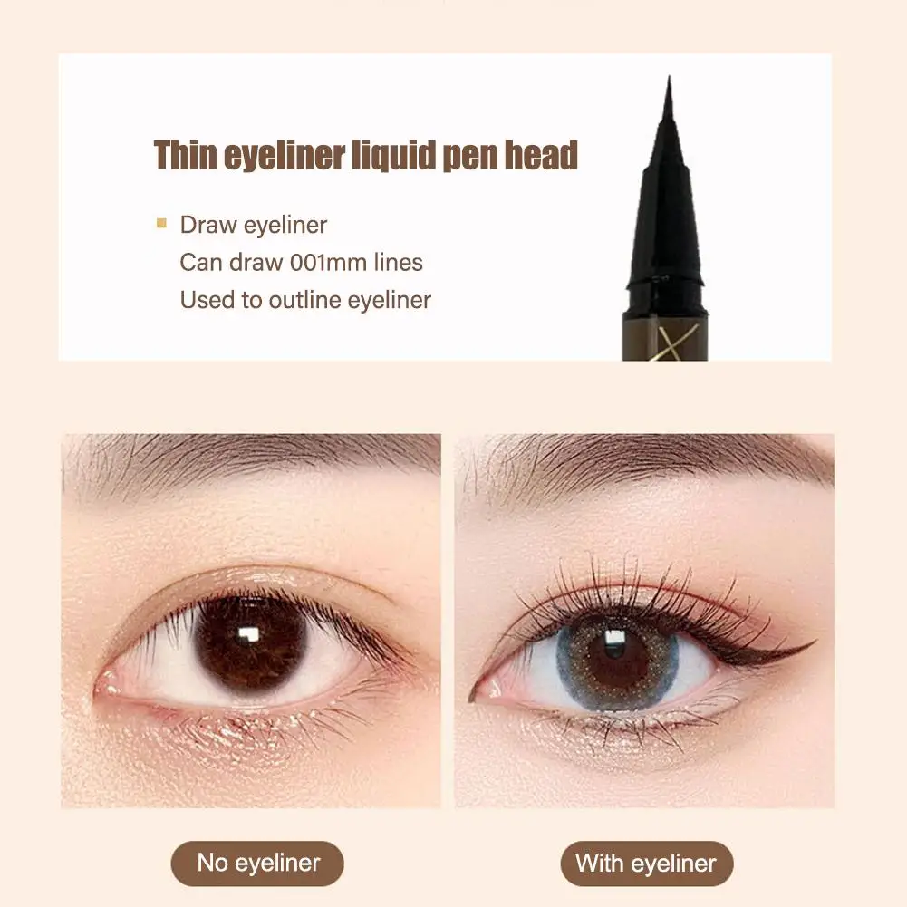 Penna liquida per Eyeliner a doppia punta biforcuta 2 In 1 Eyeliner Ultra-fine matita per ciglia inferiore a doppia testa impermeabile a lunga durata ad asciugatura rapida