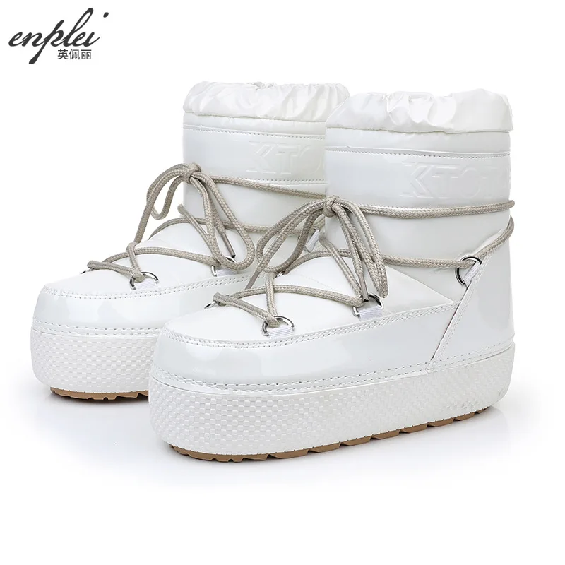 New Winter Women Moon Boots Mid Calf Waterproof Snow Boots Fashion Space Boots