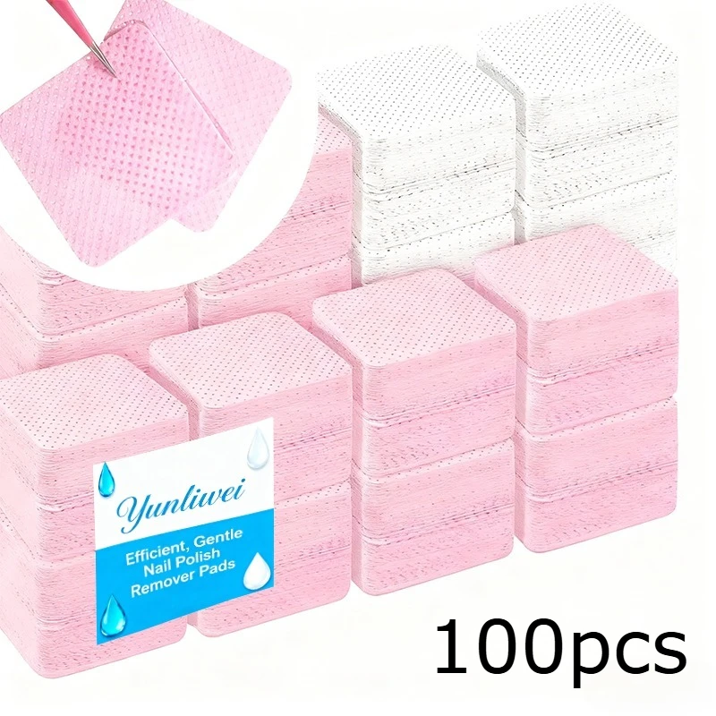 100pcs Lint-Free Nail Wipes Gel Cleansing Tissues Aluminum-Free Nail Polish Remover Pads for NaiArt Beauty Cleaning Care Tool