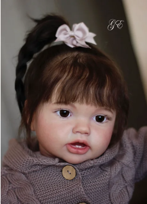 

EGO 24Inch Toddler Reborn Doll Black Hair Lottie Girl Lifelike Soft Touch Art Doll with Hand Rooted Hair